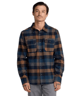 RVCA Dayshift Blanket Flannel Pirate Black Men's Long Sleeve Button Up Shirts RVCA 