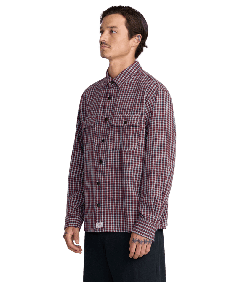 RVCA Big RVCA Flannel Long Sleeve Shirt Red Earth Men's Flannel Shirts RVCA 