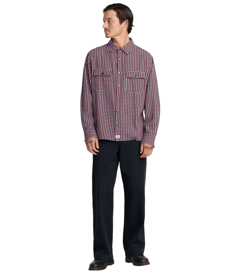 RVCA Big RVCA Flannel Long Sleeve Shirt Red Earth Men's Flannel Shirts RVCA 