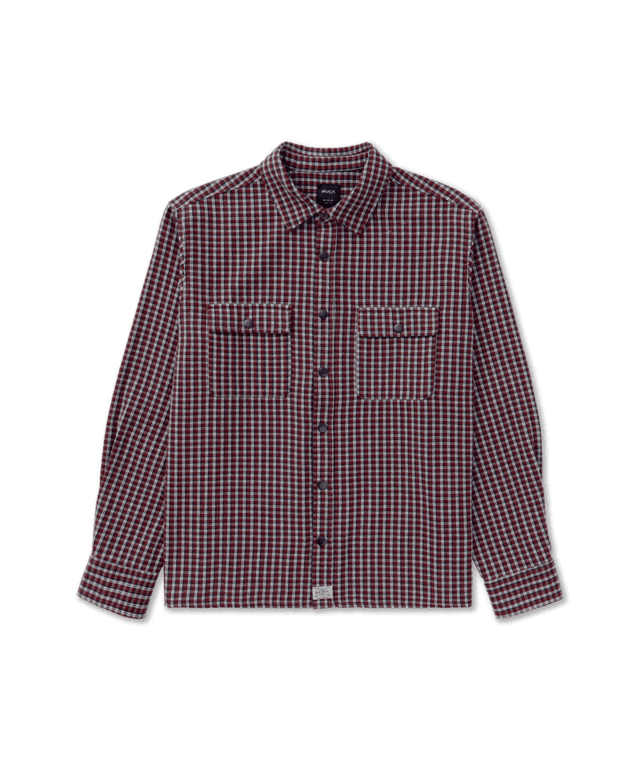 RVCA Big RVCA Flannel Long Sleeve Shirt Red Earth Men's Flannel Shirts RVCA 