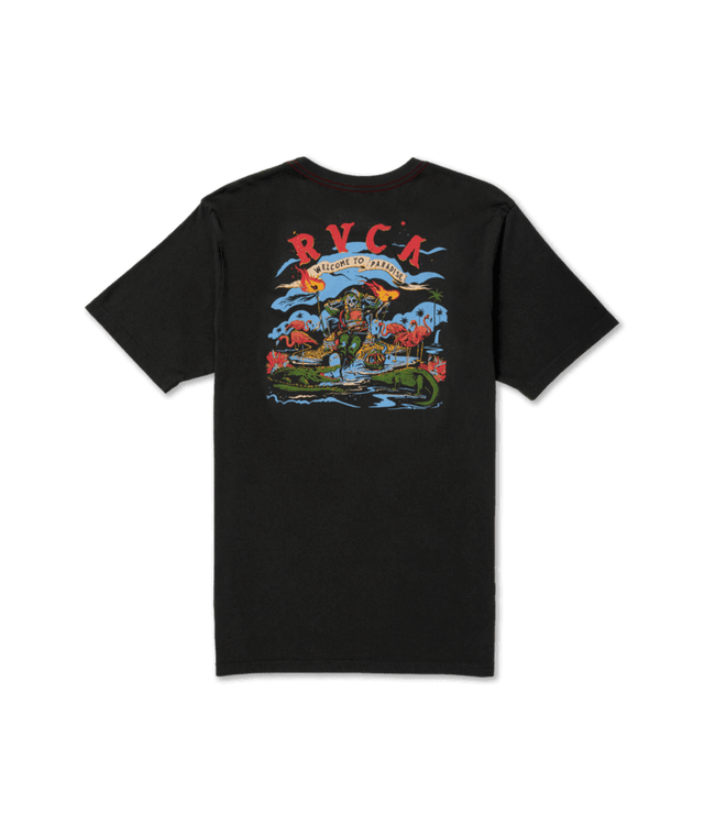 RVCA Welcome To RVCA T-Shirt Pirate Black Men's Short Sleeve T-Shirts RVCA 