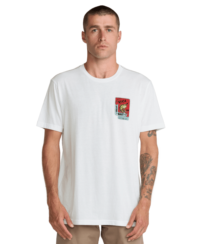 RVCA Live Bait T-Shirt Antique White Men's Short Sleeve T-Shirts RVCA 