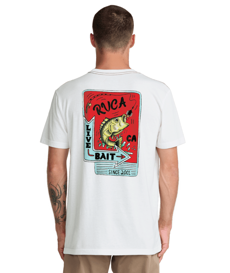 RVCA Live Bait T-Shirt Antique White Men's Short Sleeve T-Shirts RVCA 