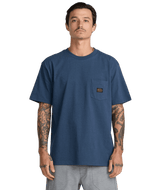RVCA Americana Label Pocket T-Shirt Dark Denim Men's Short Sleeve T-Shirts RVCA 