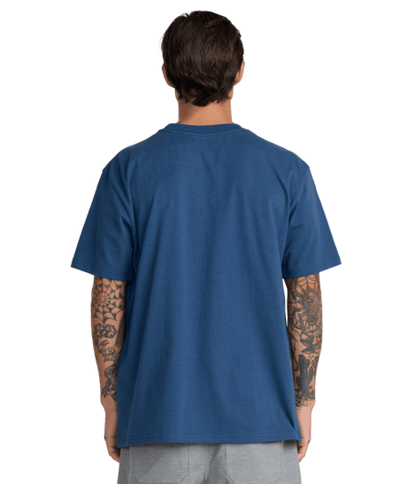 RVCA Americana Label Pocket T-Shirt Dark Denim Men's Short Sleeve T-Shirts RVCA 