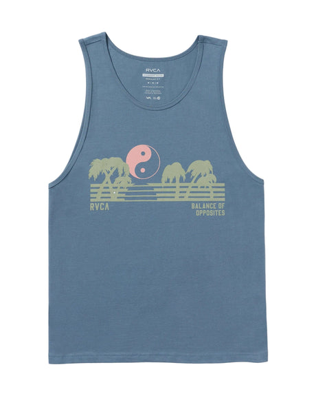 RVCA Balance Horizon Tank Top Vintage Navy Men's Tank Tops RVCA 