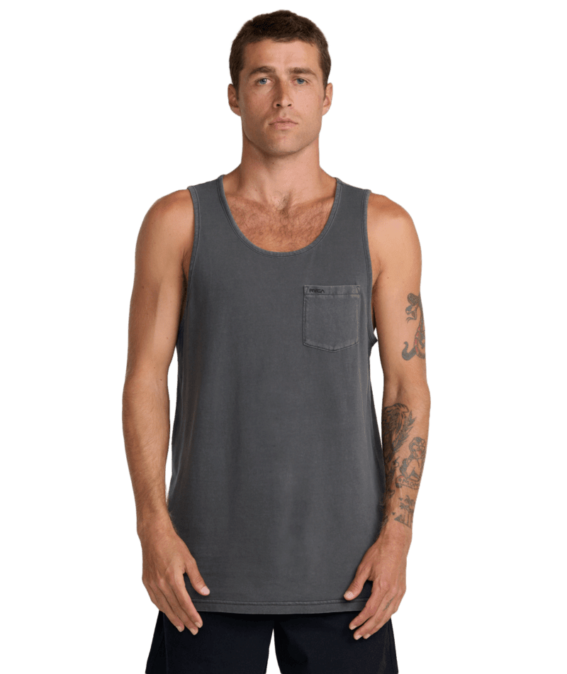 RVCA PTC 2 Pigment Tank Pirate Black Men's Tank Tops RVCA 
