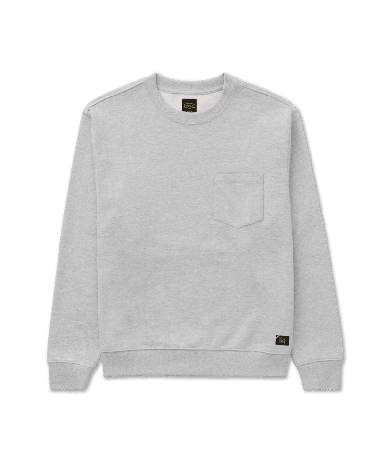 RVCA Dayshift Pocket Crew Sweatshirt Heather Grey Men's Crewnecks RVCA 