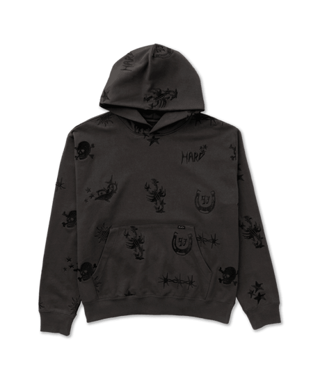 RVCA X Dani Miller Pullover Hoodie Pirate Black Men's Pullover Hoodies RVCA 