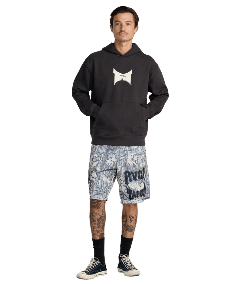 RVCA Tapout Pullover Hoodie Pirate Black Men's Pullover Hoodies RVCA 