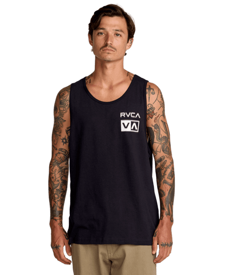 RVCA Glitch Tank Black Men's Tank Tops RVCA 