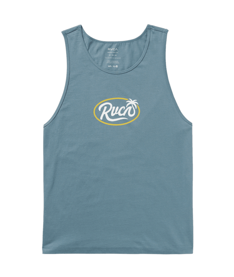 RVCA Frond Script Tank Vintage Navy Men's Tank Tops RVCA 