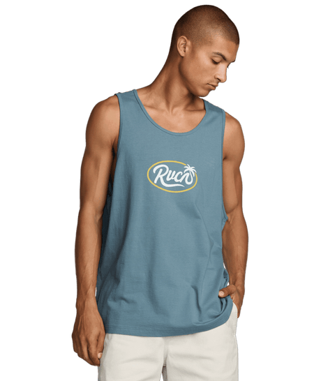 RVCA Frond Script Tank Vintage Navy Men's Tank Tops RVCA 