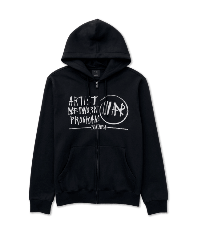 RVCA Horton ANP Zip-Up Hoodie Black Men's Zip Hoodies RVCA 