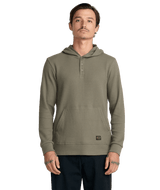 RVCA Dayshift Thermal Hooded Henley Olive Men's Long Sleeve T-Shirts RVCA 