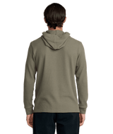 RVCA Dayshift Thermal Hooded Henley Olive Men's Long Sleeve T-Shirts RVCA 