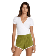 RVCA Women's Roma Wrap Top Whisper White Women's Short Sleeve T-Shirts RVCA 