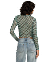 RVCA Women's River Long Sleeve Shirt Sea Green Women's Long Sleeve T-Shirts RVCA 