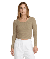 RVCA Women's Jungle Long Sleeve Scoop Neck Desert Taupe Women's Long Sleeve T-Shirts RVCA 