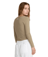 RVCA Women's Jungle Long Sleeve Scoop Neck Desert Taupe Women's Long Sleeve T-Shirts RVCA 