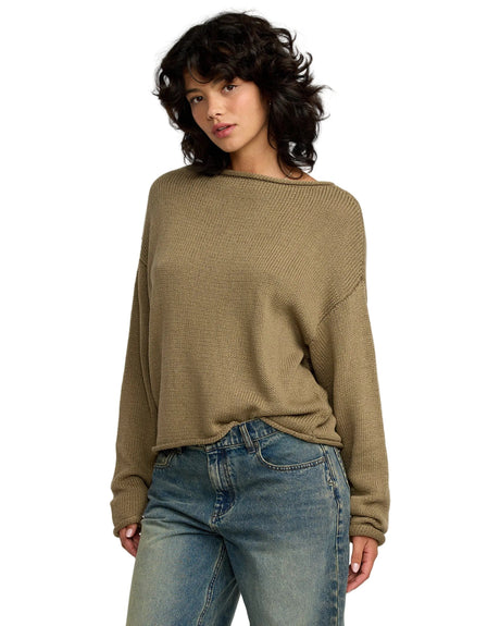 RVCA Women's Westin Sweater Desert Taupe Women's Sweaters RVCA 