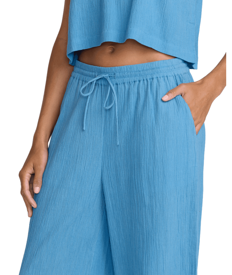 RVCA Women's New Yume Wide Leg Pants Chalk Blue Women's Pants RVCA 