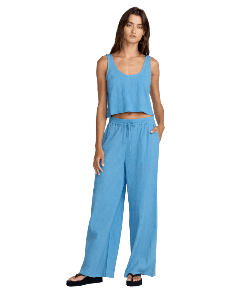RVCA Women's New Yume Wide Leg Pants Chalk Blue Women's Pants RVCA 
