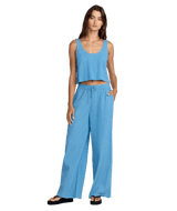 RVCA Women's New Yume Wide Leg Pants Chalk Blue Women's Pants RVCA 