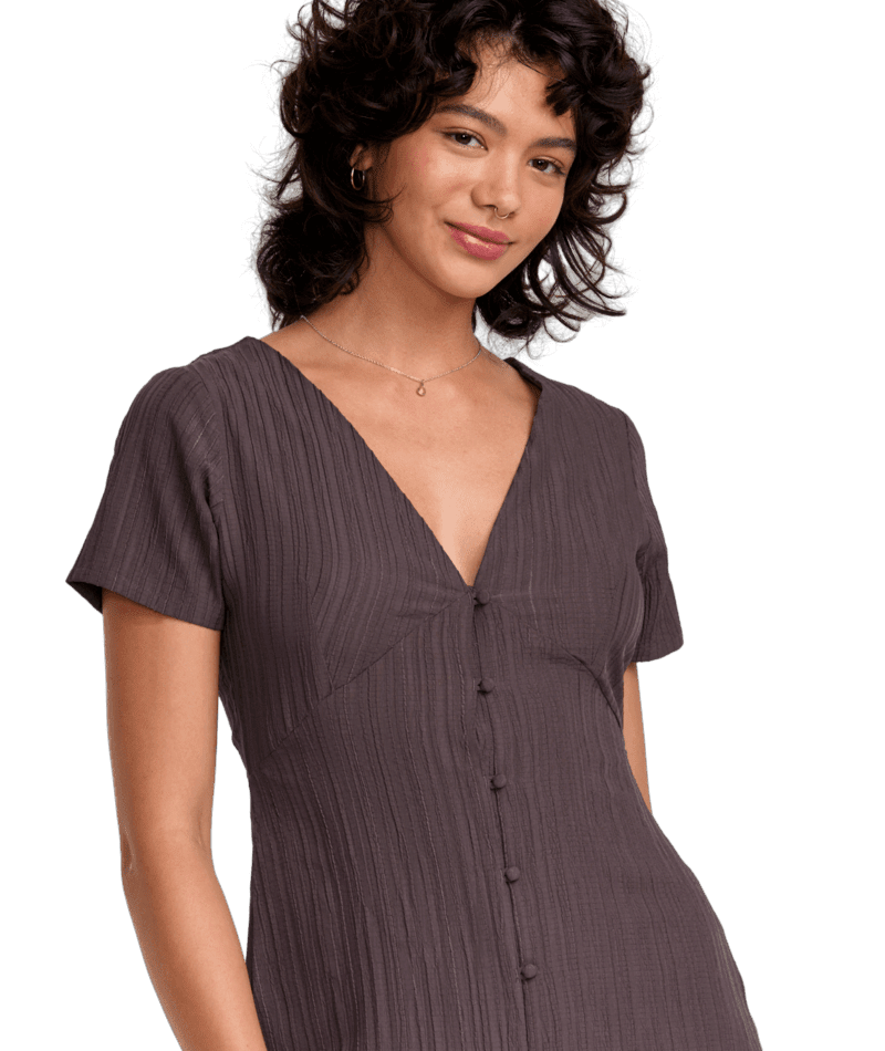 RVCA Women's Understated Midi Dress Raisin Women's Dresses RVCA 