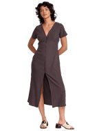 RVCA Women's Understated Midi Dress Raisin Women's Dresses RVCA 