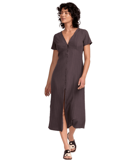 RVCA Women's Understated Midi Dress Raisin Women's Dresses RVCA 