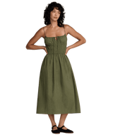 RVCA Women's Raya Midi Dress Olive Women's Dresses RVCA 