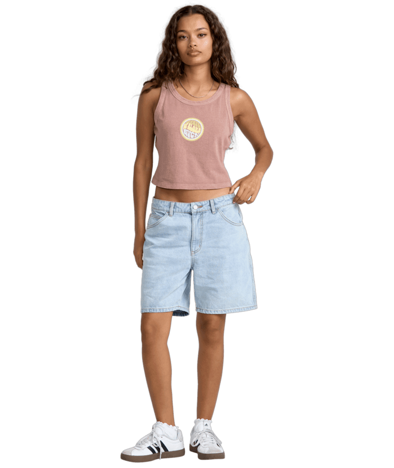 RVCA Women's Crawford Long Short II Ash Blue Women's Shorts RVCA 