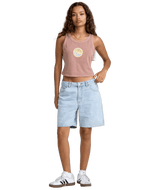 RVCA Women's Crawford Long Short II Ash Blue Women's Shorts RVCA 