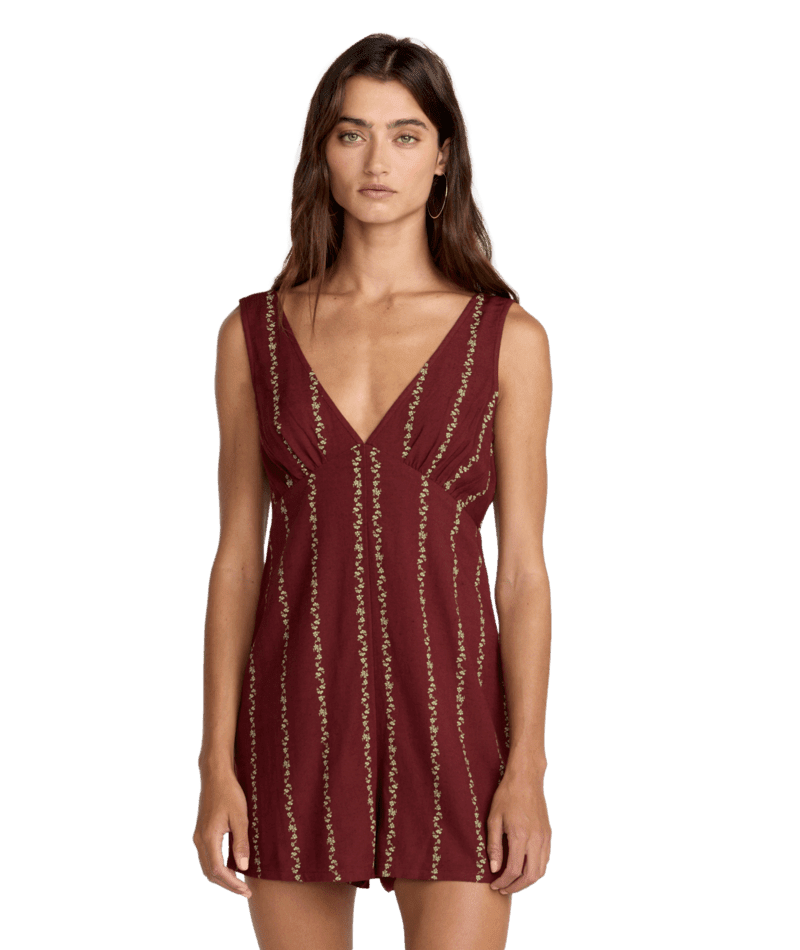 RVCA Women's Florence Romper Madder Brown Women's Rompers & Jumpsuits RVCA 
