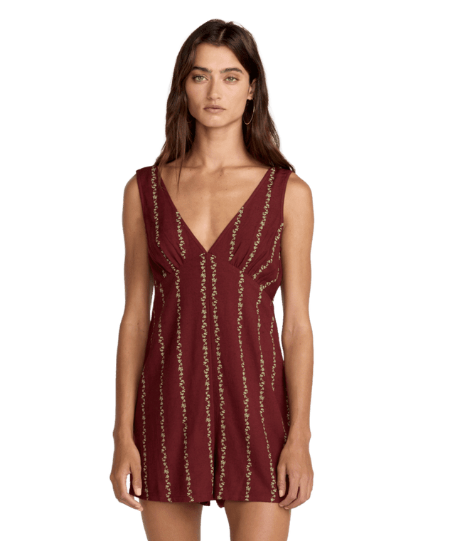 RVCA Women's Florence Romper Madder Brown Women's Rompers & Jumpsuits RVCA 