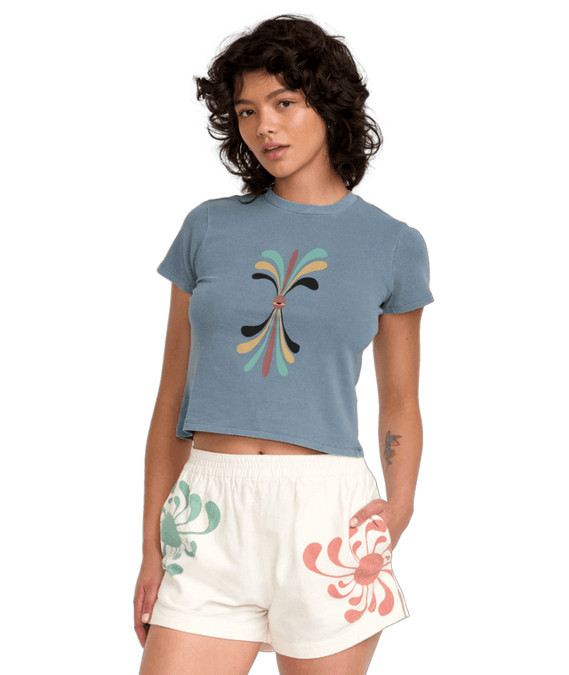 RVCA Women's Lauren Alvarez 411 T-Shirt Vintage Navy Women's T-Shirts RVCA 