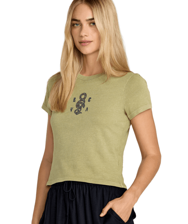 RVCA Women's 411 T-Shirt Sea Green Men's Short Sleeve T-Shirts RVCA 