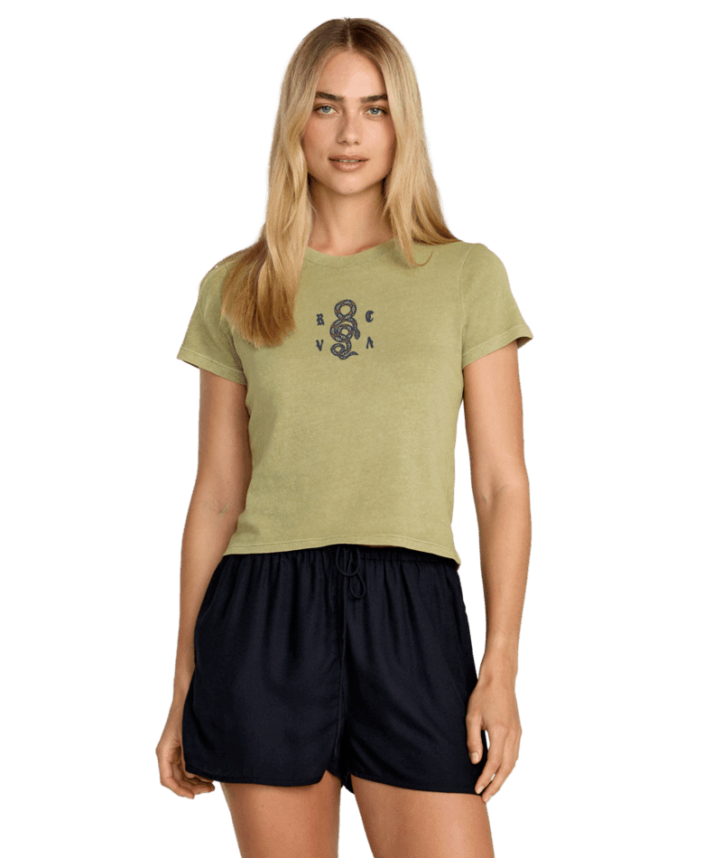 RVCA Women's 411 T-Shirt Sea Green Men's Short Sleeve T-Shirts RVCA 