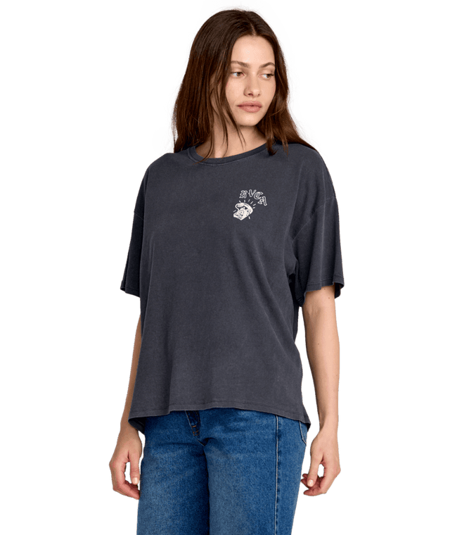 RVCA Women's Move On Boyfriend T-Shirt Graphite Men's Short Sleeve T-Shirts RVCA 