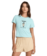 RVCA Women's Keep Growing 411 T-Shirt Aqua Haze Women's Short Sleeve T-Shirts RVCA 