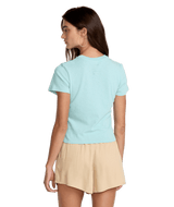 RVCA Women's Keep Growing 411 T-Shirt Aqua Haze Women's Short Sleeve T-Shirts RVCA 