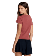 RVCA Women's Don't Care 411 T-Shirt Madder Brown Women's Short Sleeve T-Shirts RVCA 