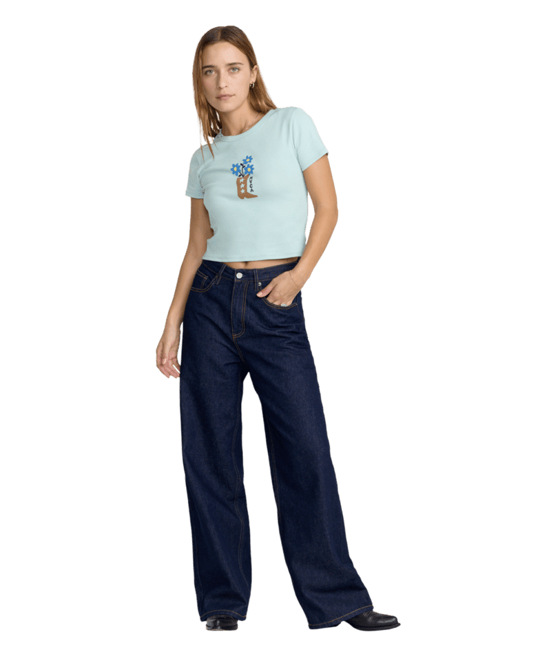 RVCA Women's Sow Baby T-Shirt Icy Men's Short Sleeve T-Shirts RVCA 
