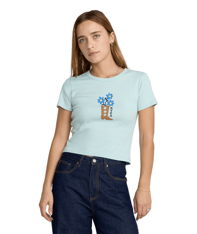 RVCA Women's Sow Baby T-Shirt Icy Men's Short Sleeve T-Shirts RVCA 