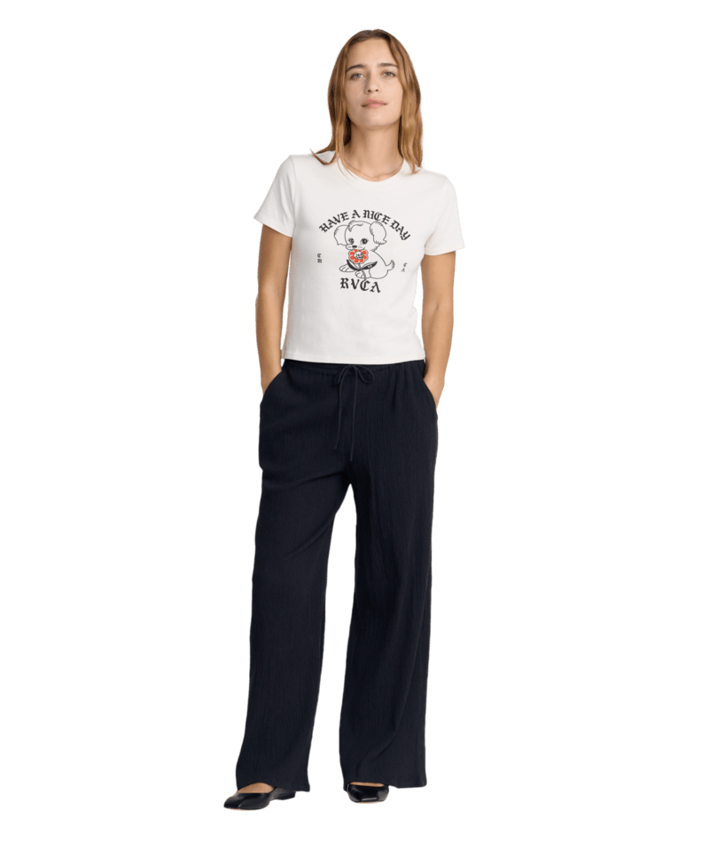 RVCA Women's Nice Day Shrunken T-Shirt Cloud