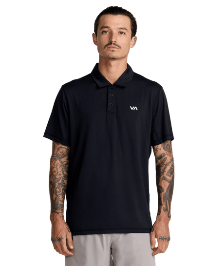 RVCA Sport Vent Polo Black Men's Polos RVCA 
