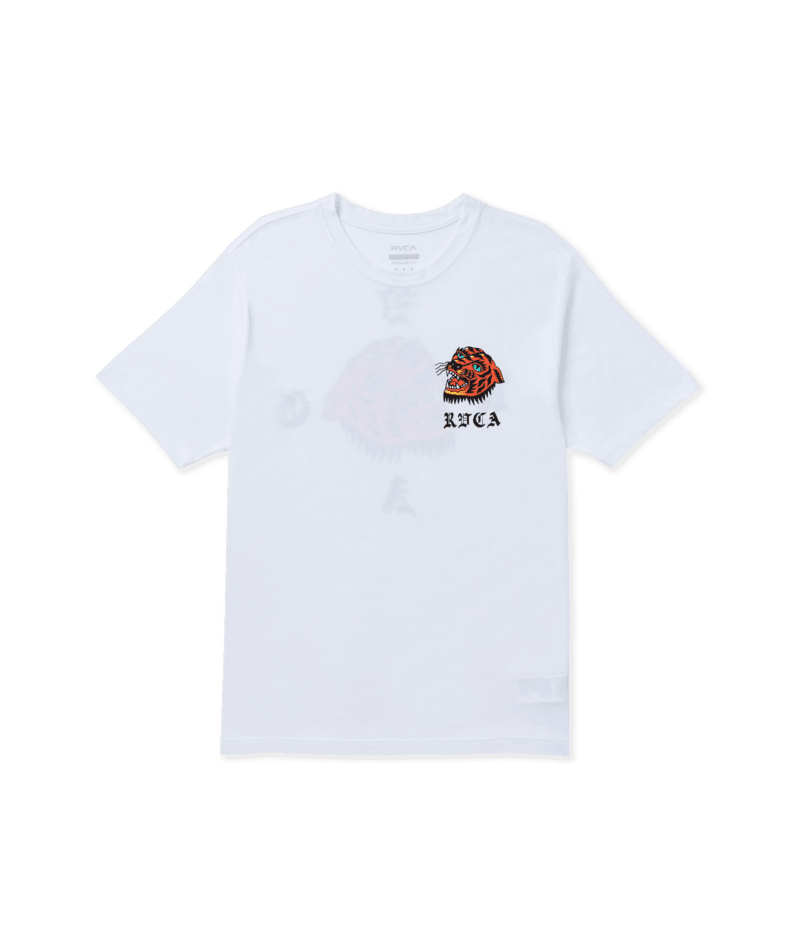 RVCA Kaleb Tiger T-Shirt White Men's Short Sleeve T-Shirts RVCA 