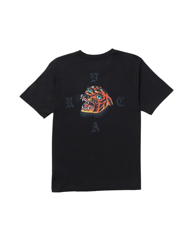 RVCA Kaleb Tiger T-Shirt Black Men's Short Sleeve T-Shirts RVCA 