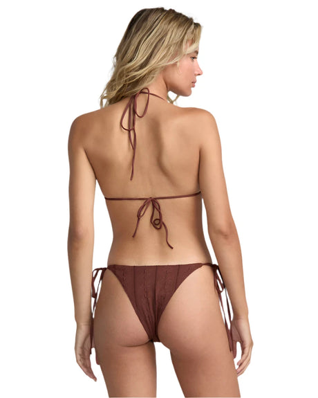 RVCA Women's Sweetness Halter Bikini Top Mocha Women's Bikini Tops RVCA 